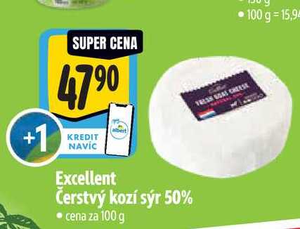   Excellent Čerstvý kozí sýr 50% 100 g