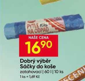Dobrý výběr Sáčky do koše zatahovací 60l 10 ks Hruška