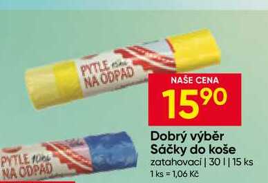 Dobrý výběr Sáčky do koše zatahovací 30l 15 ks