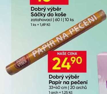 Dobrý výběr Papír na pečení 33×40 cm 20 archů Hruška
