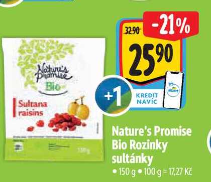  Nature's Promise Bio Rozinky sultánky 150 g  