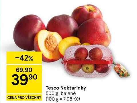 Tesco Nektarinky, 500 g, balené