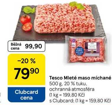 Tesco Mleté maso míchané, 500 g, 20% tuku 