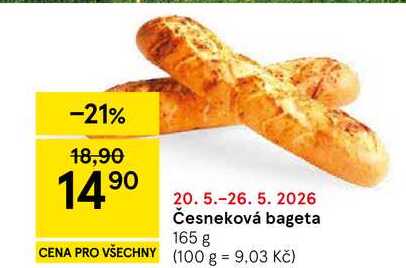 Česneková bageta, 165 g 
