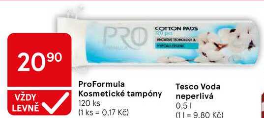 ProFormula Kosmetické tampóny, 120 ks Tesco