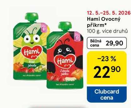 Hami Ovocný příkrm, 100 g, více druhů Tesco