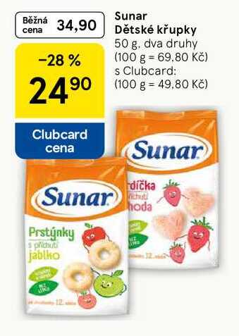 Sunar Dětské křupky, 50 g Tesco
