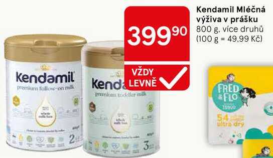 Kendamil Mléčná výživa v prášku, 800 g Tesco