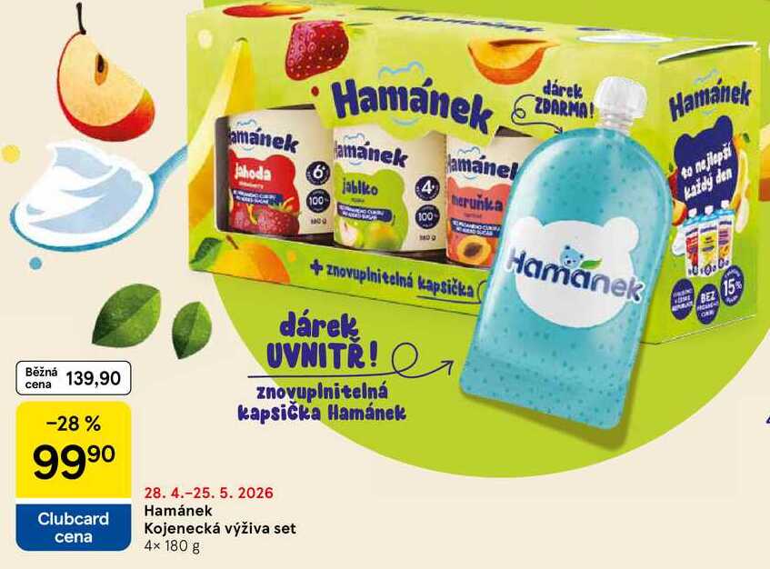 Hamánek Kojenecká výživa set, 4x 180 g Tesco