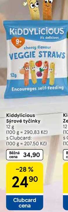 Kiddylicious Sýrové tyčinky, 12 g Tesco