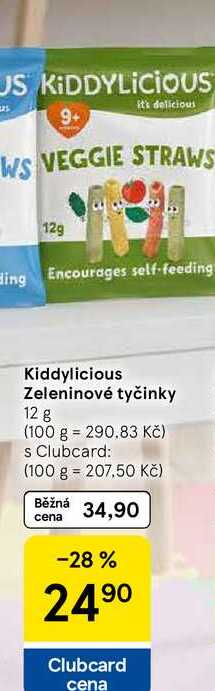 Kiddylicious Zeleninové tyčinky, 12 g Tesco