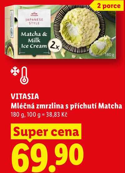 VITASIA Mléčná zmrzlina s příchutí Matcha, 180 g