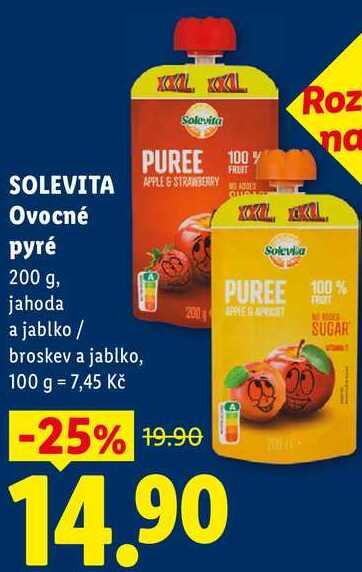 SOLEVITA Ovocné pyré, 200 g