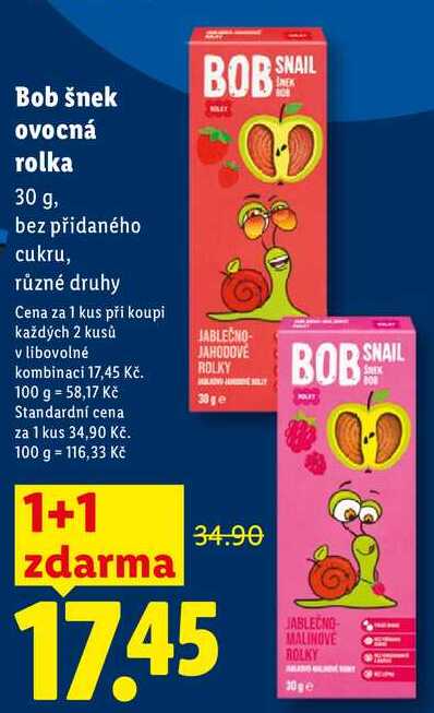 Bob šnek ovocná rolka, 30 g