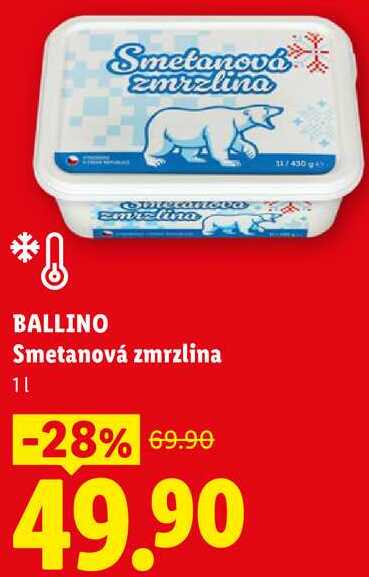 BALLINO Smetanová zmrzlina, 1 l