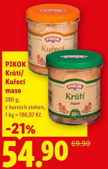 PIKOK Krůtí/Kuřecí maso, 280 g