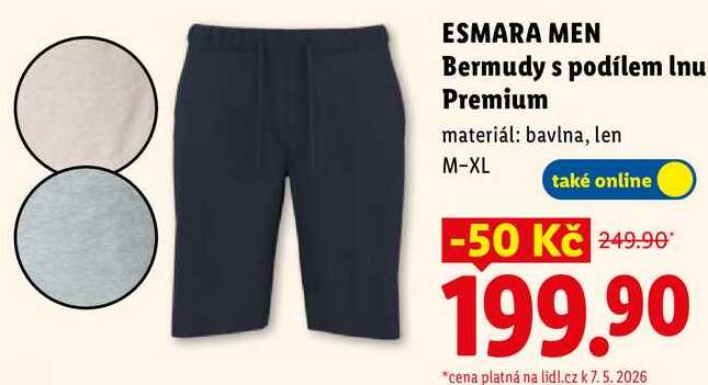 ESMARA MEN Bermudy s podílem Inu Premium  