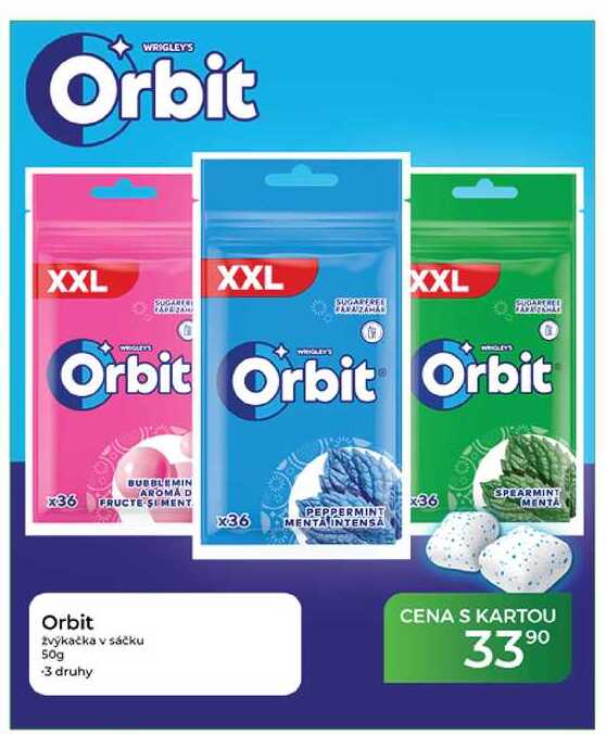Orbit žvýkačka v sáčku 50g