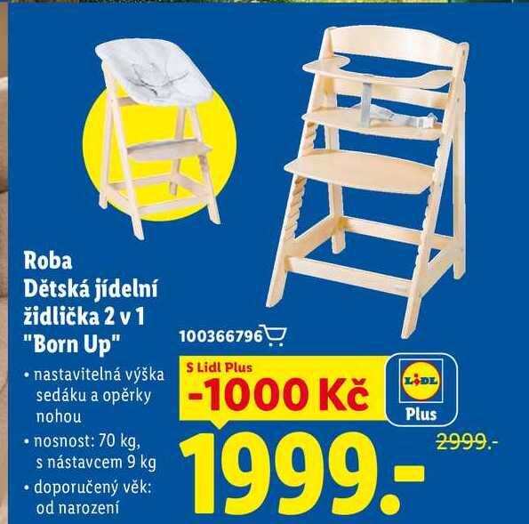 Roba Dětská jídelní židlička 2 v 1 "Born Up" 