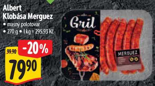 Albert Klobása Merguez, 270 g