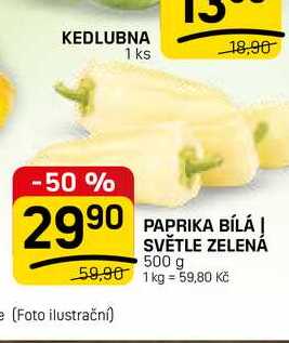 PAPRIKA BÍLÁ! SVĚTLE ZELENÁ 500 g