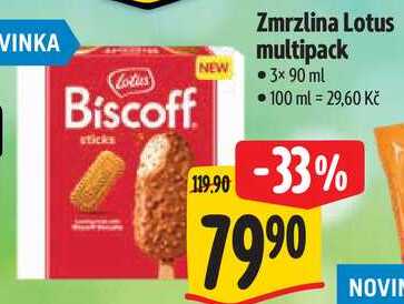 Zmrzlina Lotus multipack, 3x 90 ml 