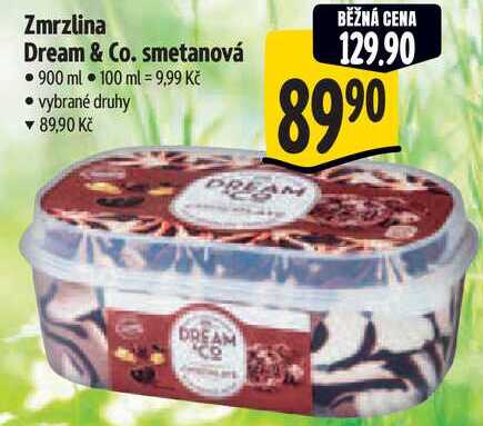 Zmrzlina Dream & Co. smetanová, 900 ml