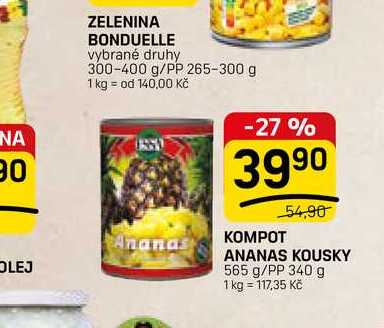 KOMPOT ANANAS KOUSKY 565 g/PP 340 g 