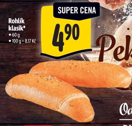 Rohlík klasik, 60 g