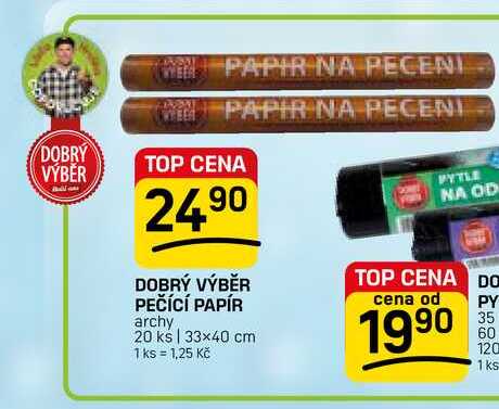 DOBRÝ VÝBĚR PEČÍCÍ PAPÍR archy 20 ks 33×40 cm 