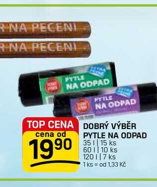 PYTLE NA ODPAD DOBRÝ VÝBĚR PYTLE NA ODPAD 35l, 15 ks