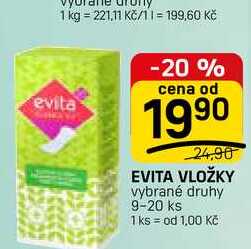EVITA VLOŽKY vybrané druhy 9-20 ks FLOP TOP
