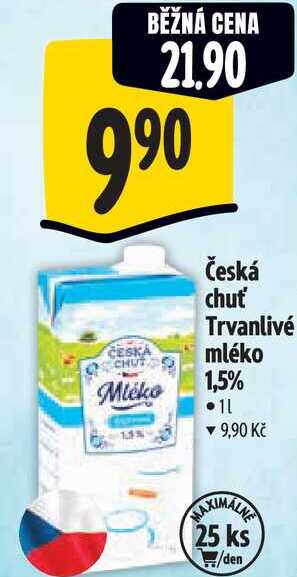 Česká chuť Trvanlivé mléko 1,5%, 11