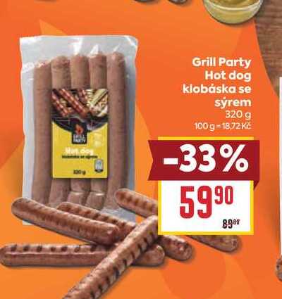Grill Party Hot dog klobáska se sýrem 320 g