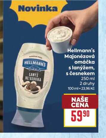 Hellmann's Majonézová omáčka s lanýžem, s česnekem 250 ml