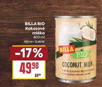 BILLA BIO Kokosové mléko 400 ml