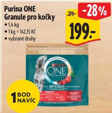 Purina ONE Granule pro kočky, 1,4 kg