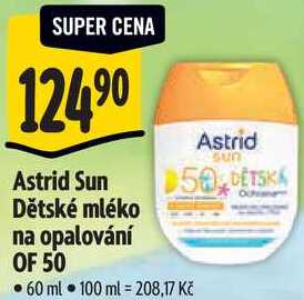 Astrid Sun Dětské mléko na opalování OF 50, 60 ml Albert