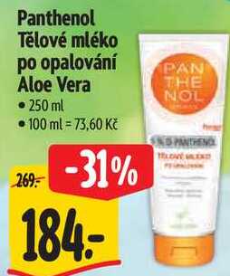 Panthenol Tělové mléko po opalování Aloe Vera, 250 ml Albert