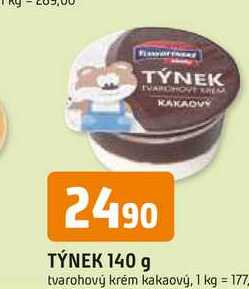 TÝNEK 140 g tvarohový krém kakaový