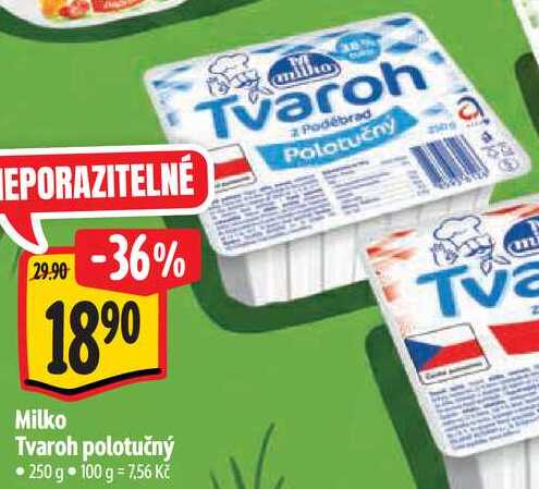 Milko Tvaroh polotučný, 250 g
