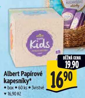 Albert Papírové kapesníky, 60 ks