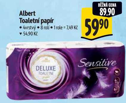 Albert Toaletní papír, 8 rolí Albert