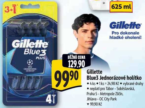 Gillette Blue3 Jednorázové holítko, 4 ks Albert