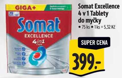 Somat Excellence 4 v 1 Tablety do myčky, 75 ks 1 Albert