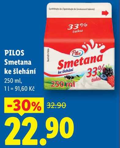 PILOS Smetana ke šlehání, 250 ml