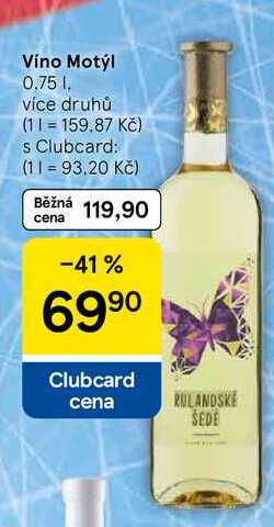 Víno Motýl, 0.75 l, více druhů 