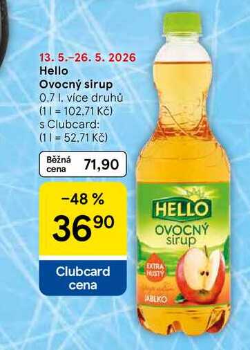 Hello Ovocný sirup, 0.7 l