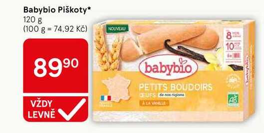 Babybio Piškoty, 120 g Tesco