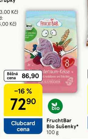FruchtBar Bio Sušenky, 100 g Tesco
